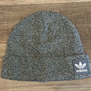adidas Gray Heather Knit Beanie with Trefoil Patch